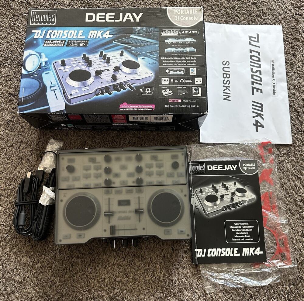 Hercules DJ Deejay Console MK4 2-Deck 4-Channel Mixer Excellent Condition